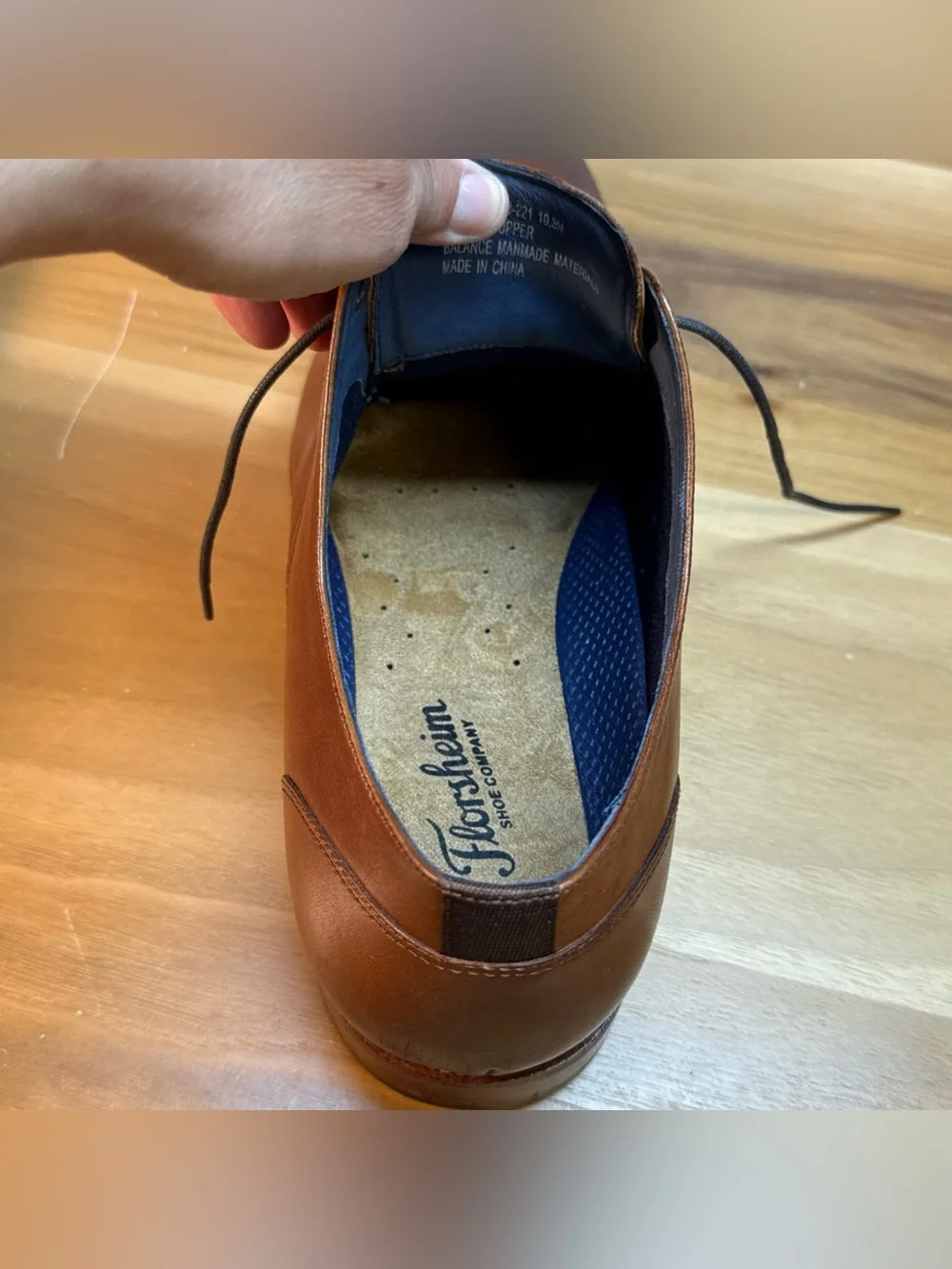 Florsheim Flexsole Plain Toe Oxford Lace Up Men’s Dress Shoes Sz 10.5 Brown Leaf